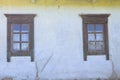 Detail of window of ukrainian ethnic rural house