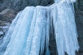 Icefall on a rock wall Royalty Free Stock Photo