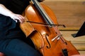 Detail of a woman playing cello Royalty Free Stock Photo