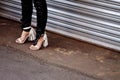 Detail of Womens high heels in New York Royalty Free Stock Photo