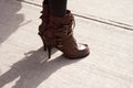 Detail of Womens shoes in New York Royalty Free Stock Photo