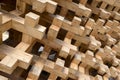 Detail of wood joints at Japan pavilion , EXPO 2015 Milan