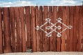 Detail of a wooden fence in Mongolia