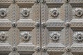 Parma Baptistery wooden gate detail. Color image