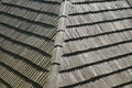 Detail of a wooden shingles /slats roof in traditional style Royalty Free Stock Photo