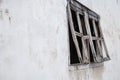 Detail of wooden windows of abandoned white house Royalty Free Stock Photo