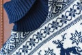 Detail of woolen design sweater.