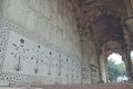 intricate work at unecso world heritage site, red fort, new delhi