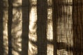 detail of woven curtain texture with sunbeam silhouette, crisp play of light
