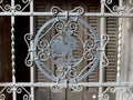 Detail of wrought iron railing Coppede district located in Rome, Italy Royalty Free Stock Photo