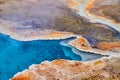 Detail of Yellowstone spring with deep blue waters