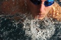 Detail of young man swimming Royalty Free Stock Photo