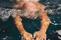 Detail of young man swimming Royalty Free Stock Photo