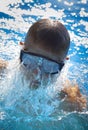 Detail of young man swimming Royalty Free Stock Photo