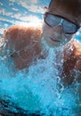Detail of young man swimming Royalty Free Stock Photo