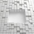 Abstract White Cube Extrusion Frame Royalty Free Stock Photo