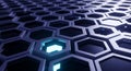 Abstract Hexagonal Pattern with Glowing Blue Center Royalty Free Stock Photo