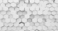 Abstract White Hexagonal Geometric Pattern with Depth and Shadows image photo Royalty Free Stock Photo