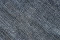 Detailed abstract texture of dark blue denim cloth. Background image of old used denim trousers fabric Royalty Free Stock Photo