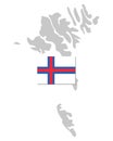 Flag and map of the Faeroe Islands