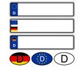 German specific vehicle registration plate on white