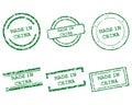 Made in China stamps Royalty Free Stock Photo