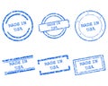 Made in USA stamps Royalty Free Stock Photo