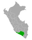 Map of Arequipa in Peru
