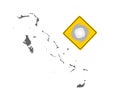 Map of the Bahamas and traffic sign hurricane warning Royalty Free Stock Photo