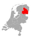 Map of Drenthe in Netherlands