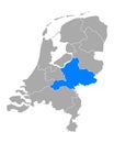 Map of Gelderland in Netherlands