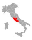 Map of Lazio in Italy