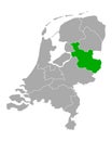 Map of Overijssel in Netherlands