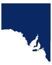 Map of South Australia in blue colour