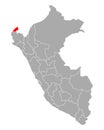 Map of Tumbes in Peru
