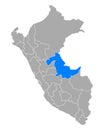 Map of Ucayali in Peru Royalty Free Stock Photo