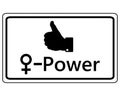 Sign thumbs up for women power Royalty Free Stock Photo