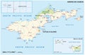 Detailed american samoa vector road map, United States