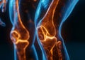 A detailed anatomical illustration of a knee and hand joint affected by osteoarthritis Royalty Free Stock Photo