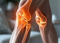 A detailed anatomical illustration of a knee and hand joint affected by osteoarthritis Royalty Free Stock Photo