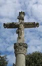 Detailed ancient stone cross, Noyers, France. Royalty Free Stock Photo