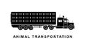 Detailed animal transporting truck illustration Royalty Free Stock Photo