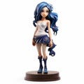 Detailed Anime Figure In Blue Dress And Boots
