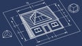 Detailed architectural blueprint house plan, vector design Generative AI Royalty Free Stock Photo