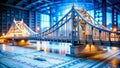 Detailed Architectural Bridge Model Unveiling Precision Engineering and Design Through Exquisite Blueprint
