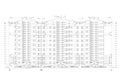 Detailed architectural facade plan of multistory building Vector blueprint.