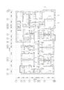 Detailed architectural multistory   building floor plan, apartment layout, blueprint. Vector illustration Royalty Free Stock Photo