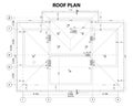 Detailed architectural plan of a private house roof, vector