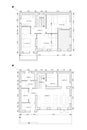 Detailed architectural private house floor plan apartment layout blueprint.