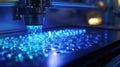 A detailed array of advanced sensors embedded in manufacturing equipment detecting environmental conditions and